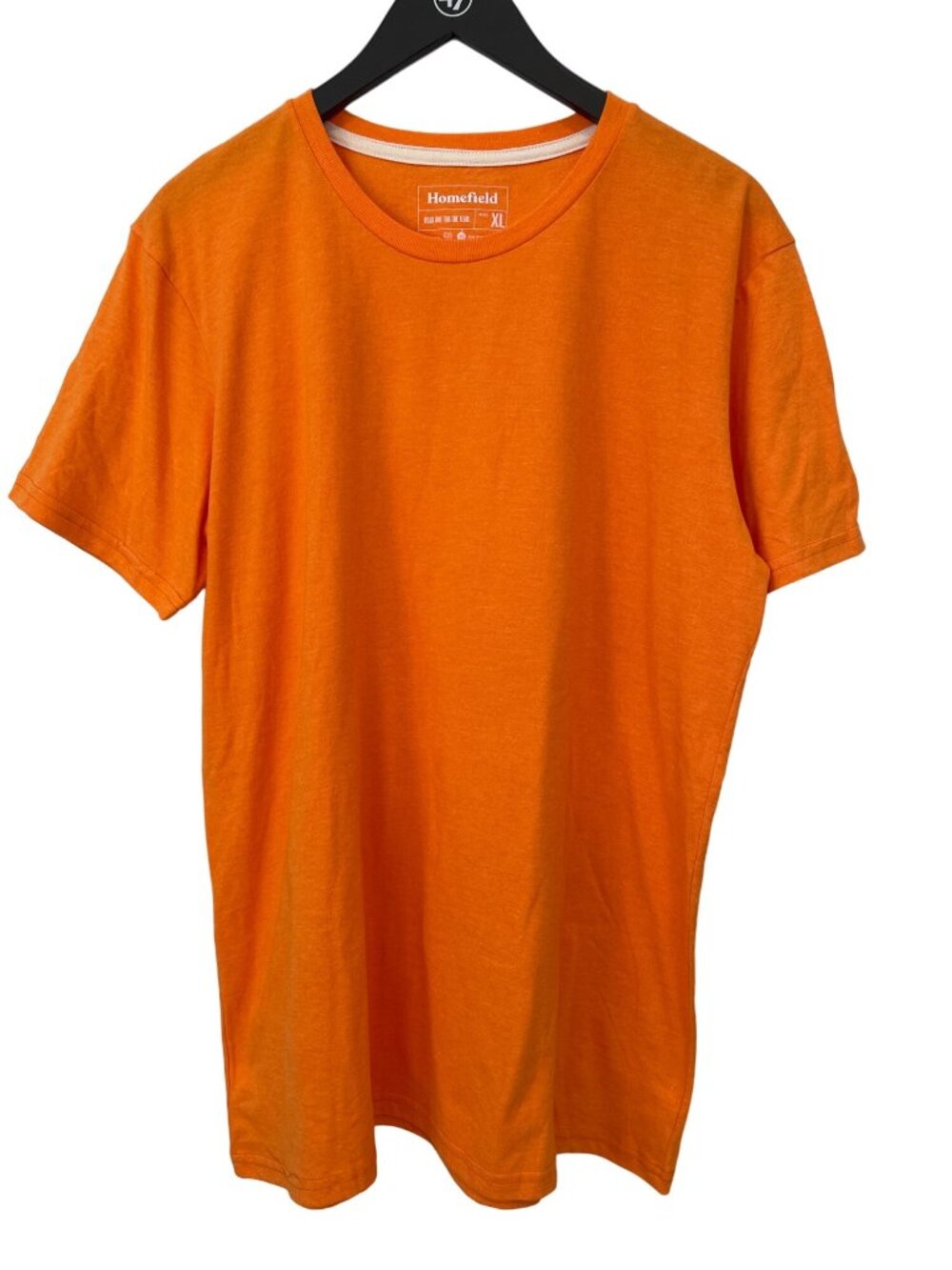 Homefield T Shirt XL Crewneck Short Sleeve Orange Cotton Blend Plain Basic Tee